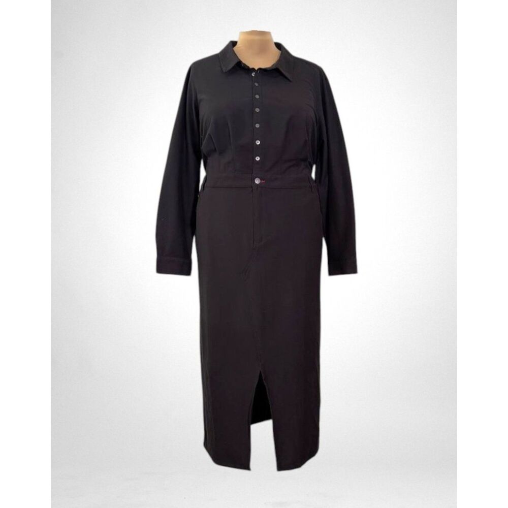 Peace Love World Denim Regular Knit Long Sleeve Dress - Black, NEW! Size 2X